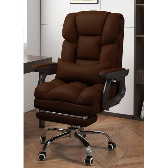 كرسي مكتب فاخر مع وسادة باللون البني am-56